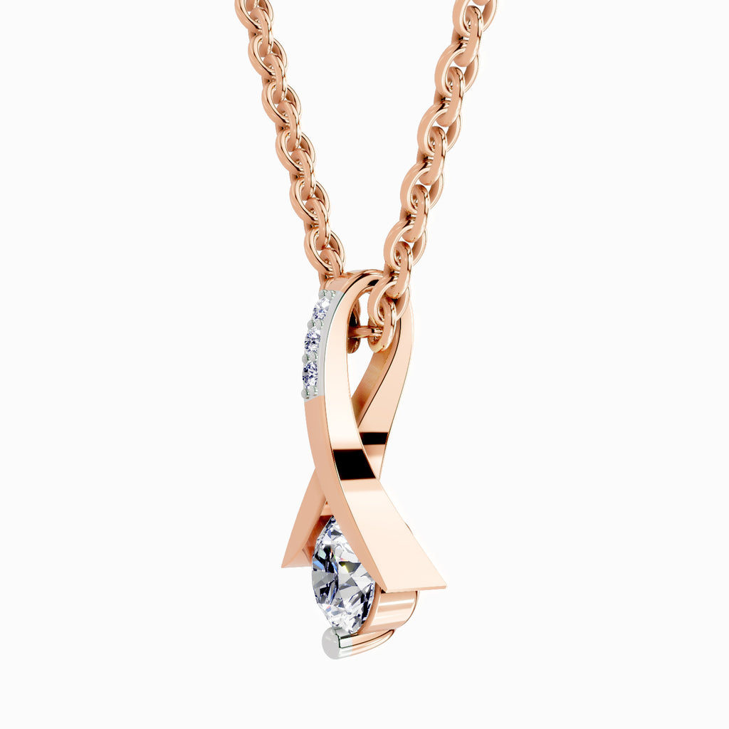 0.47 Carat Serenity Curve Pendant 14K Gold - Rose Gold