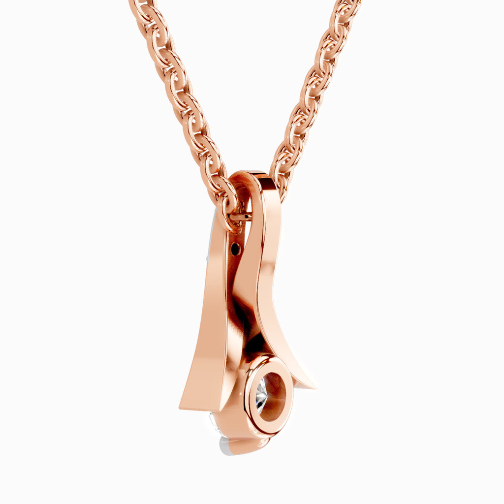 0.47 Carat Serenity Curve Pendant 14K Gold - Rose Gold