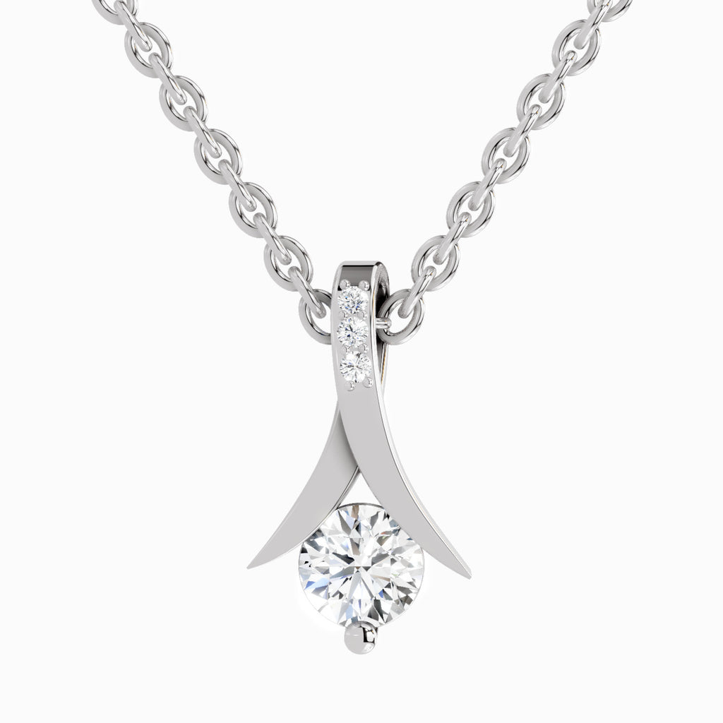 0.47 Carat Serenity Curve Pendant 14K Gold - White Gold