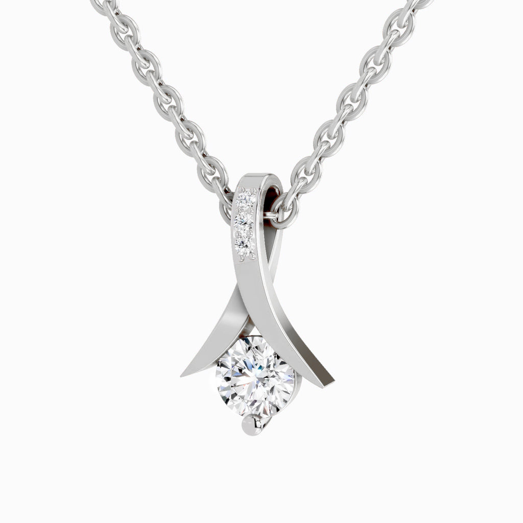 0.47 Carat Serenity Curve Pendant 14K Gold - White Gold