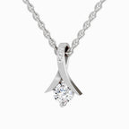 0.47 Carat Serenity Curve Pendant 14K Gold - White Gold