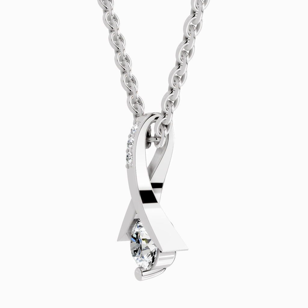 0.47 Carat Serenity Curve Pendant 14K Gold - White Gold