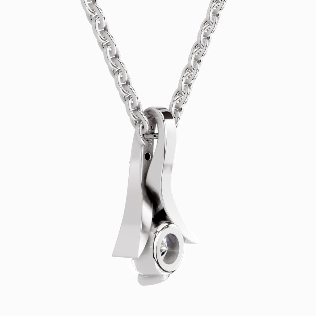 0.47 Carat Serenity Curve Pendant 14K Gold - White Gold