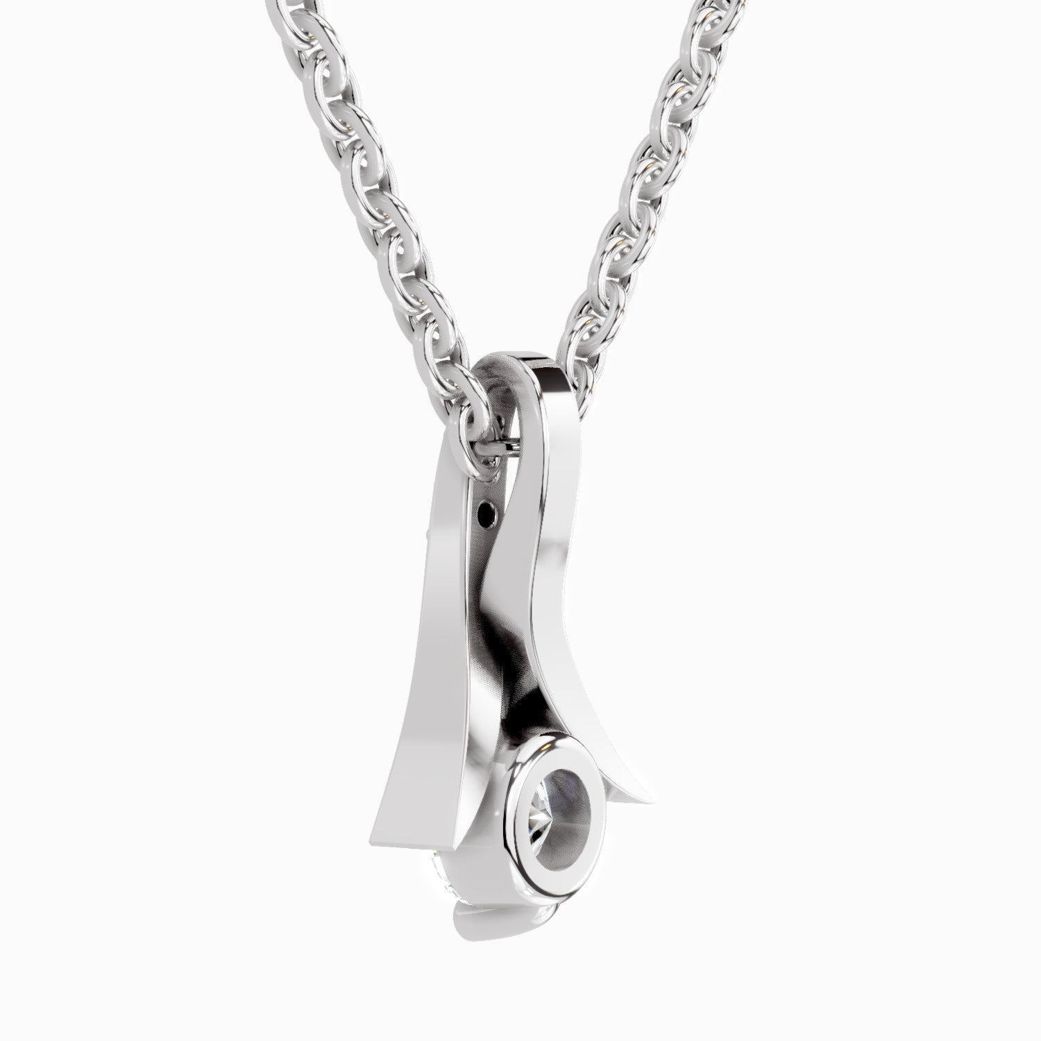 0.47 Carat Serenity Curve Pendant 14K Gold - White Gold