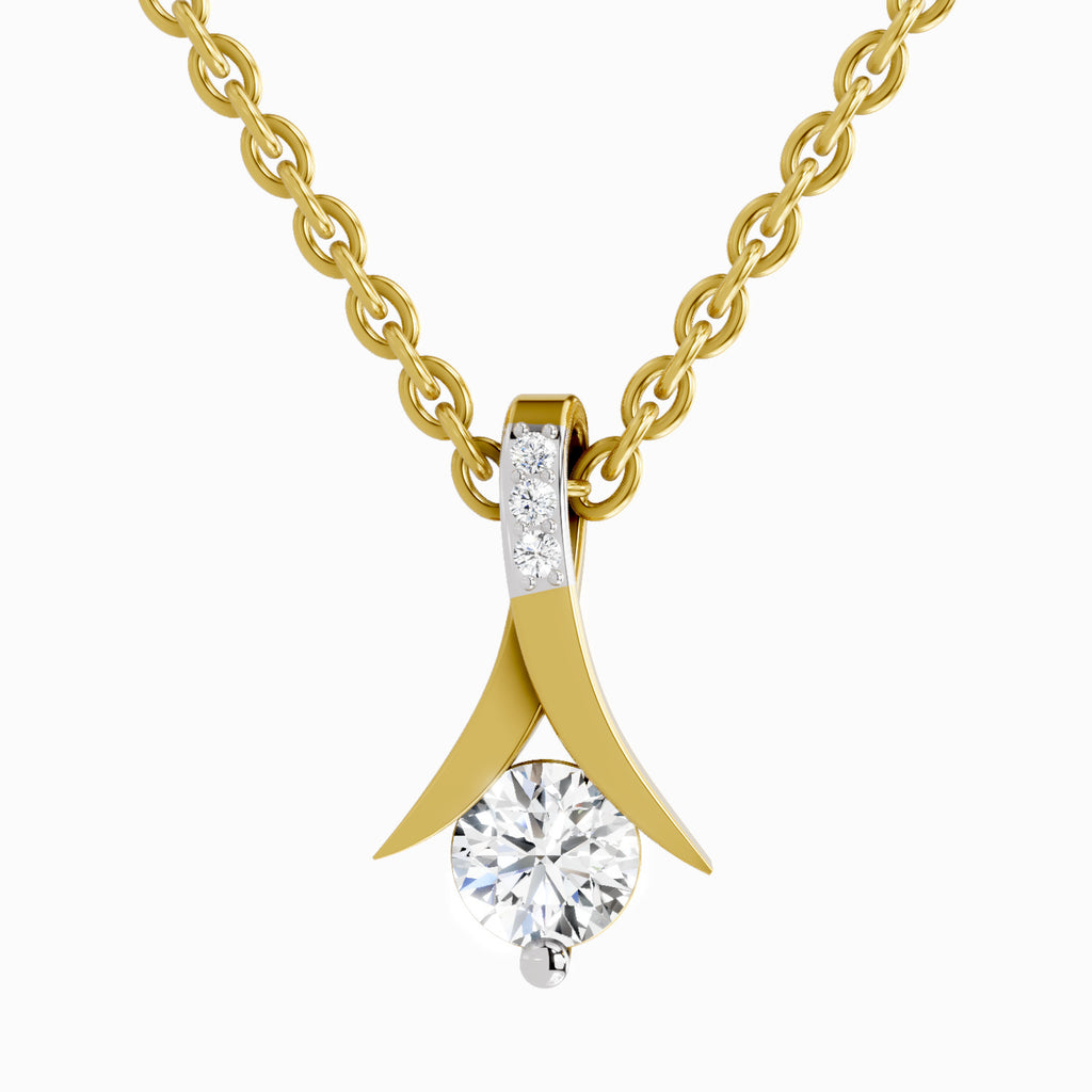 0.47 Carat Serenity Curve Pendant 14K Gold