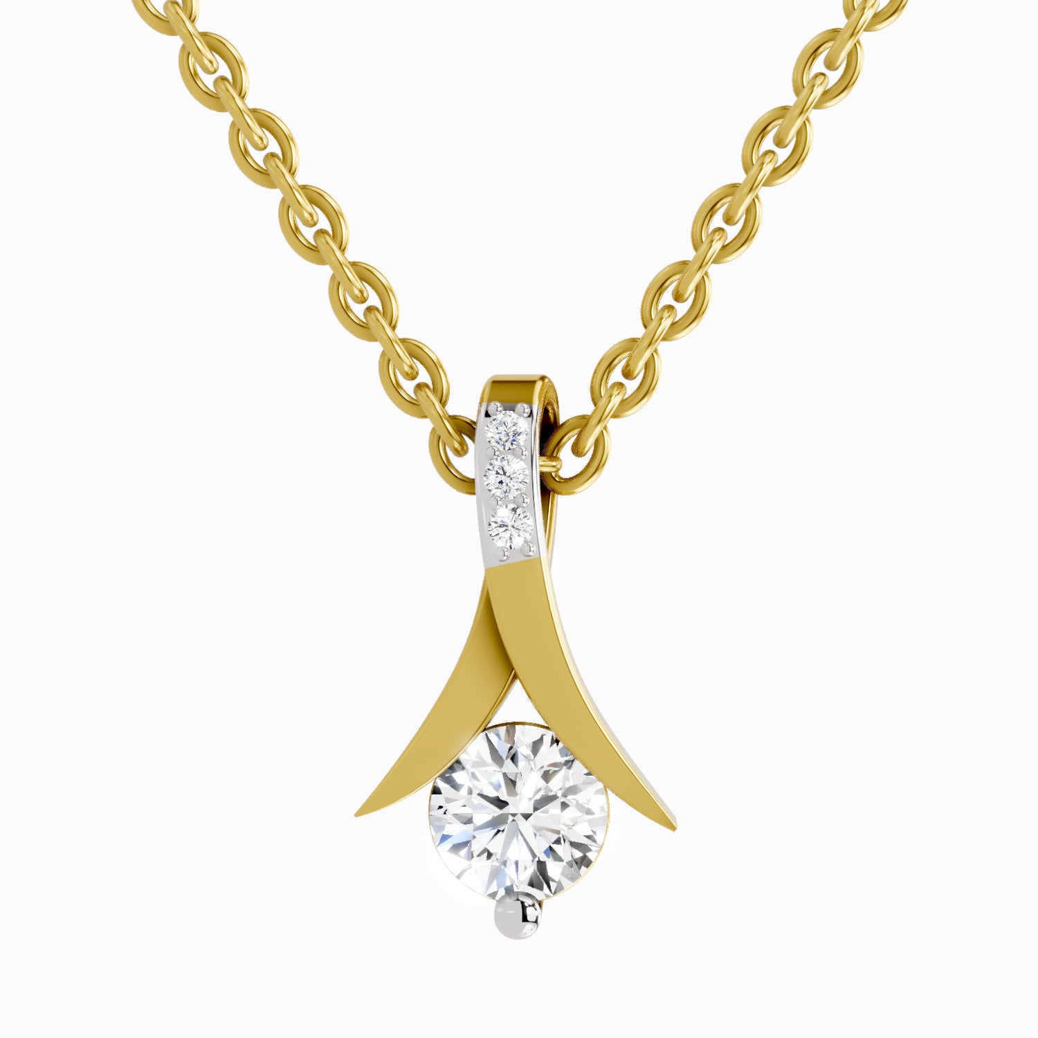 0.47 Carat Serenity Curve Pendant 14K Gold