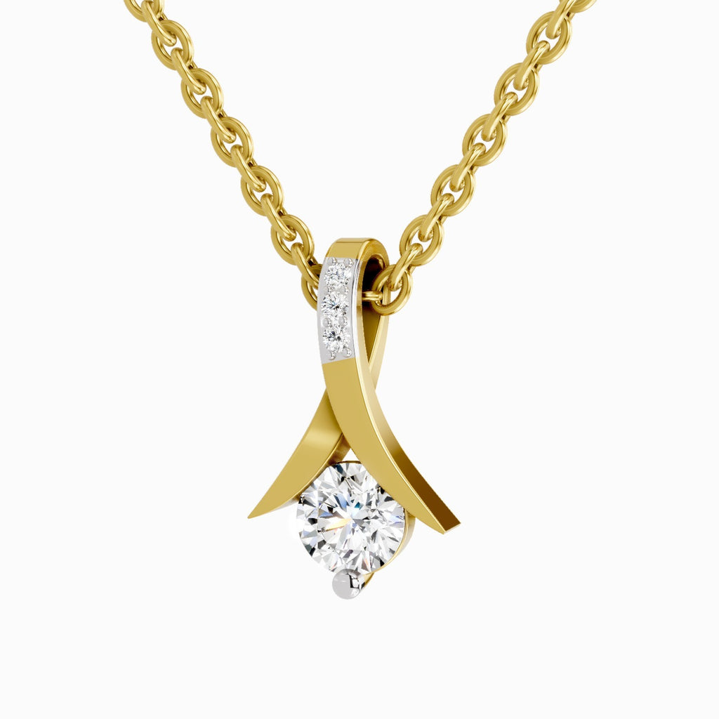 0.47 Carat Serenity Curve Pendant 14K Gold