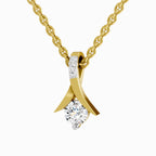 0.47 Carat Serenity Curve Pendant 14K Gold