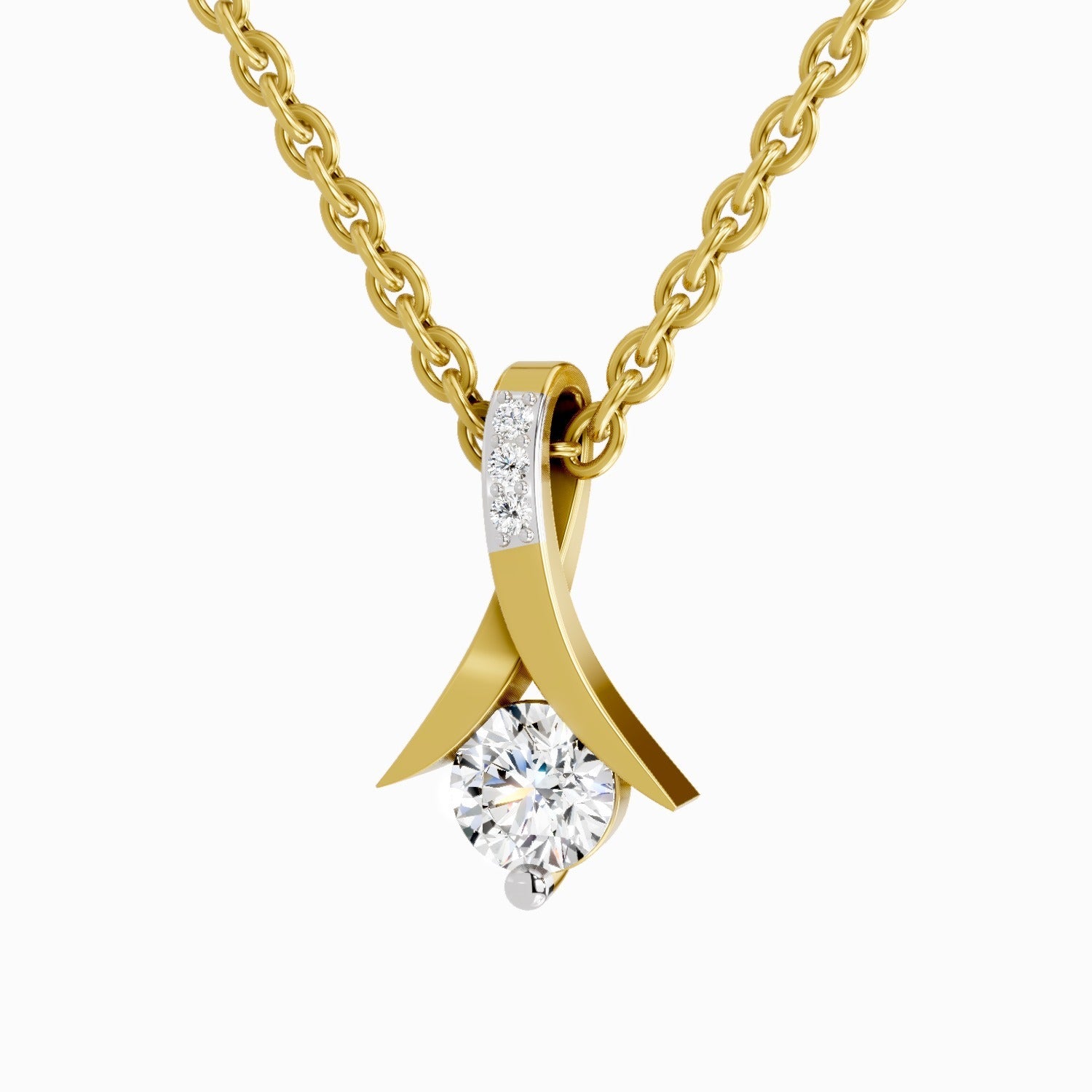 0.47 Carat Serenity Curve Pendant 14K Gold