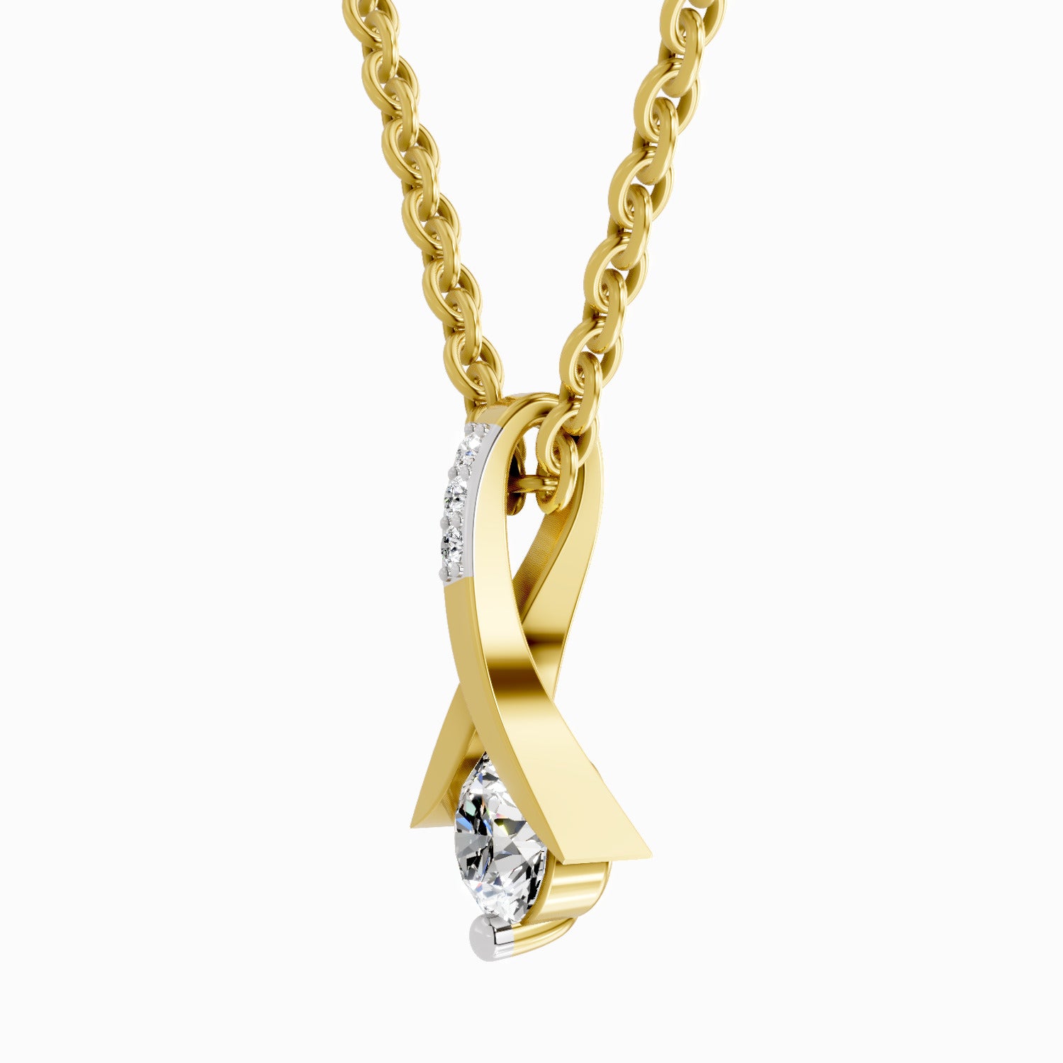 0.47 Carat Serenity Curve Pendant 14K Gold