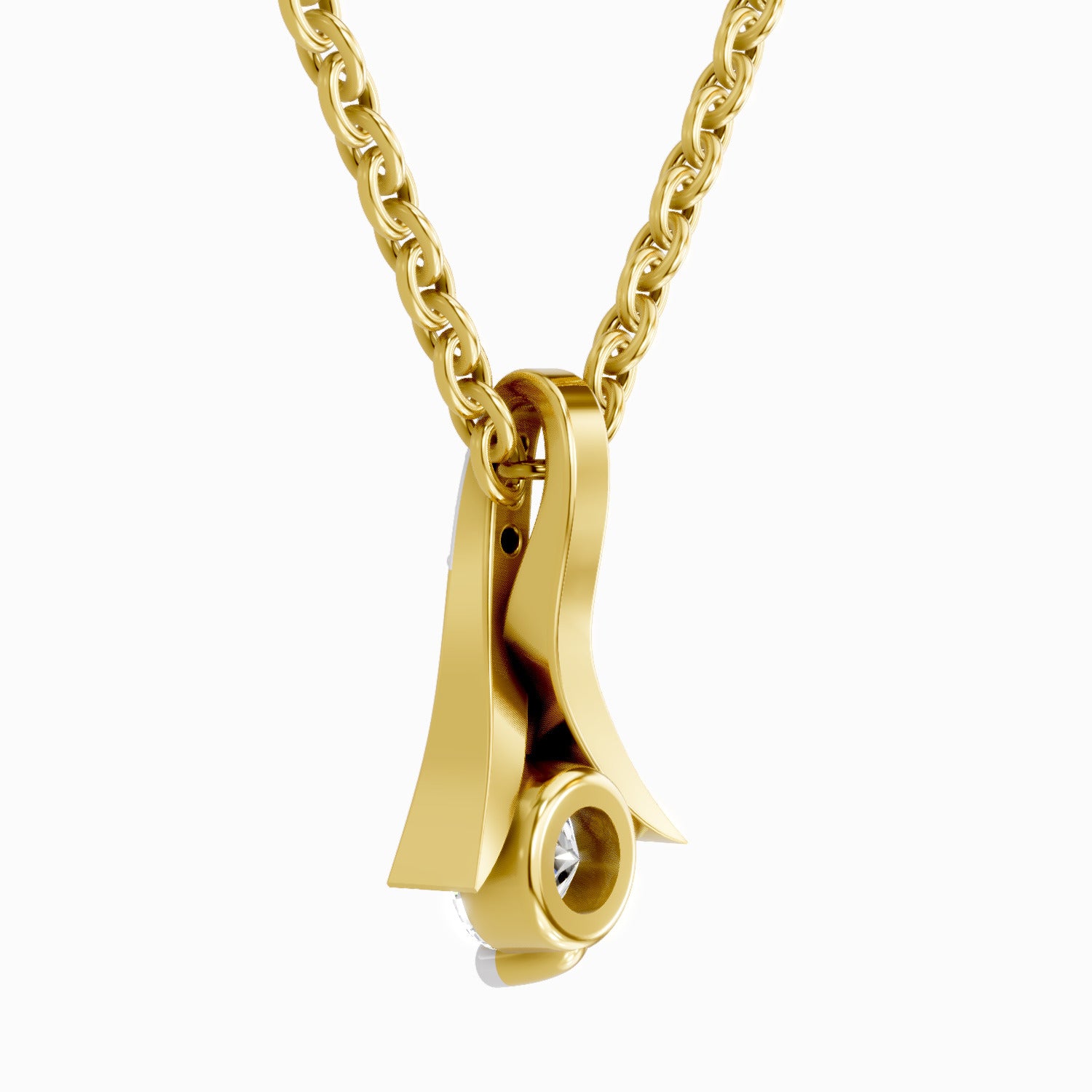 0.47 Carat Serenity Curve Pendant 14K Gold