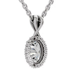 Pristine Oval Halo Diamond Pendant