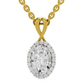 2.23 Carat Oval Shape Halo Diamond Pendant 14K - Rose Gold