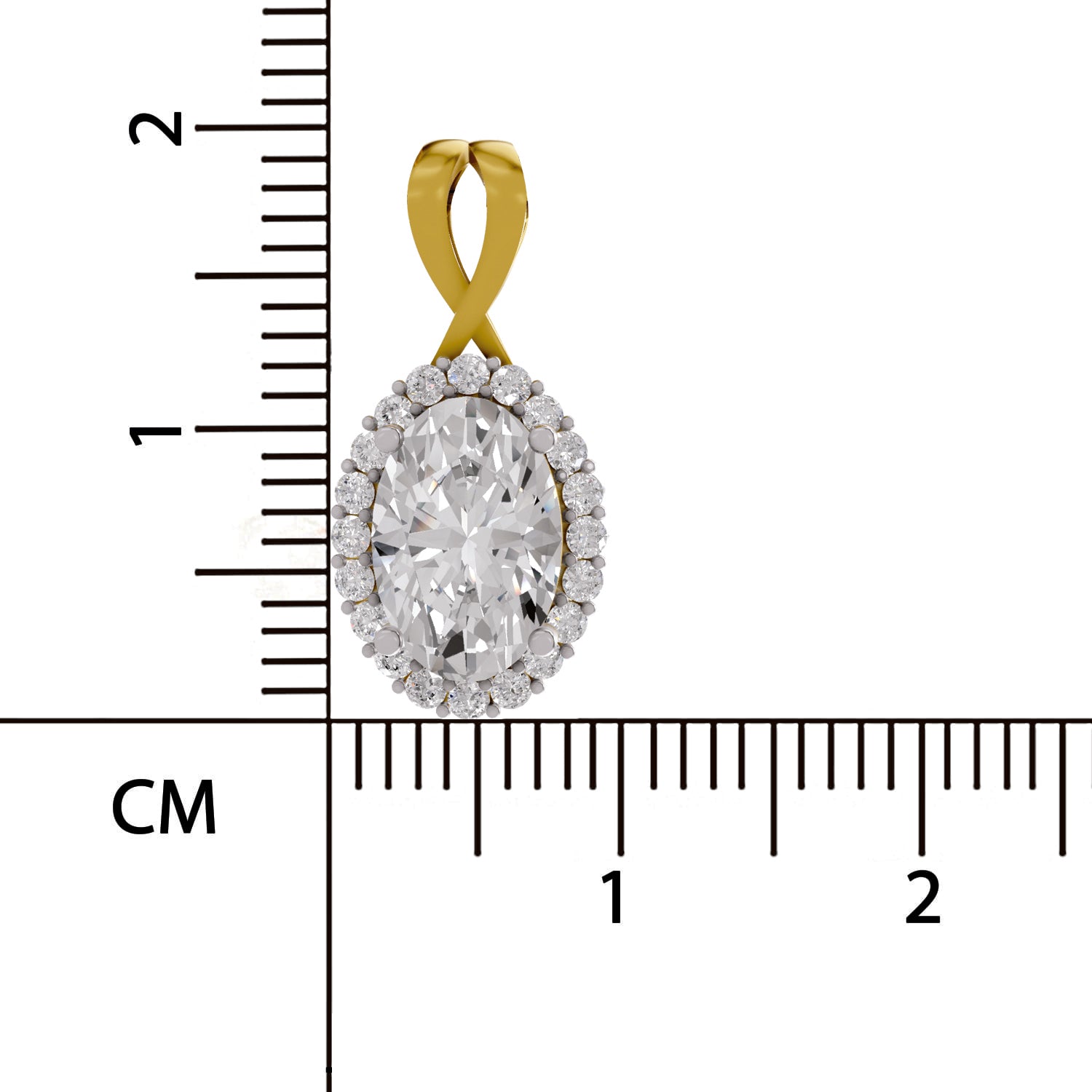 Pristine Oval Halo Diamond Pendant