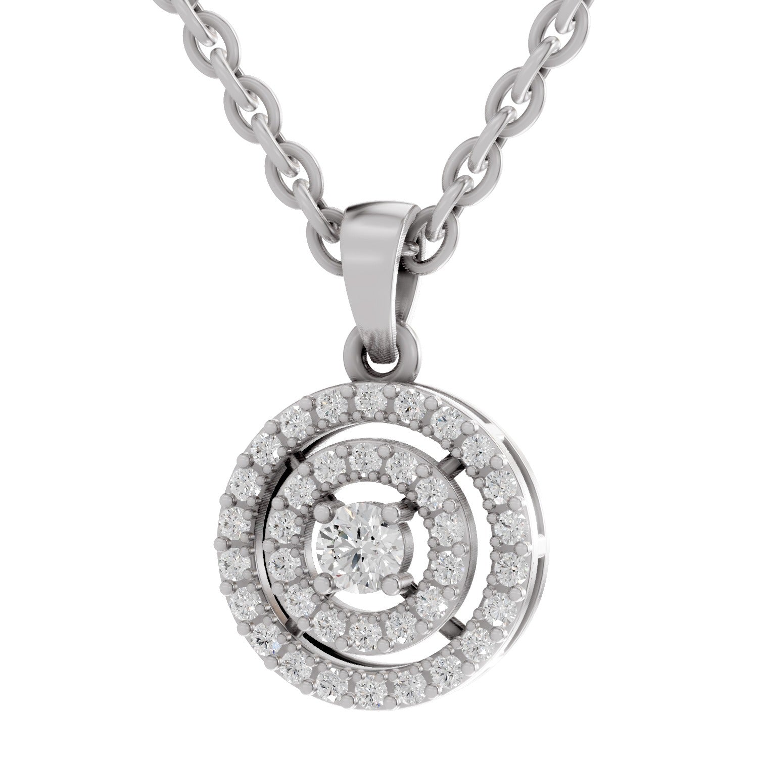 Brilliant Halo Diamond Pendant