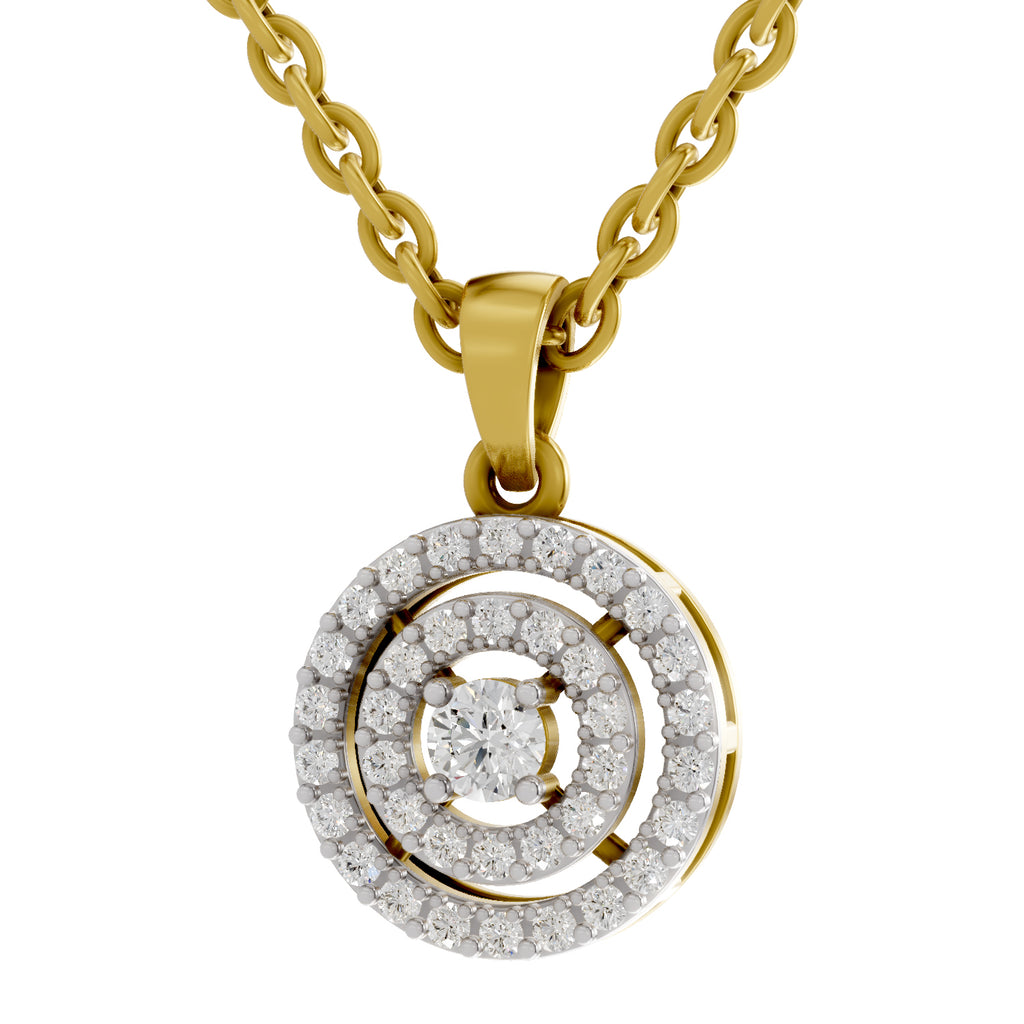 0.28 Carat Double Halo Diamond Pendant 14K - Rose Gold