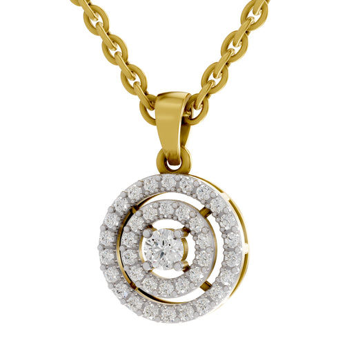 0.28 Carat Double Halo Diamond Pendant 14K - Rose Gold