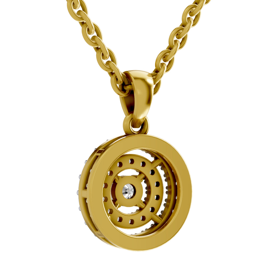 0.28 Carat Double Halo Diamond Pendant 14K - Rose Gold