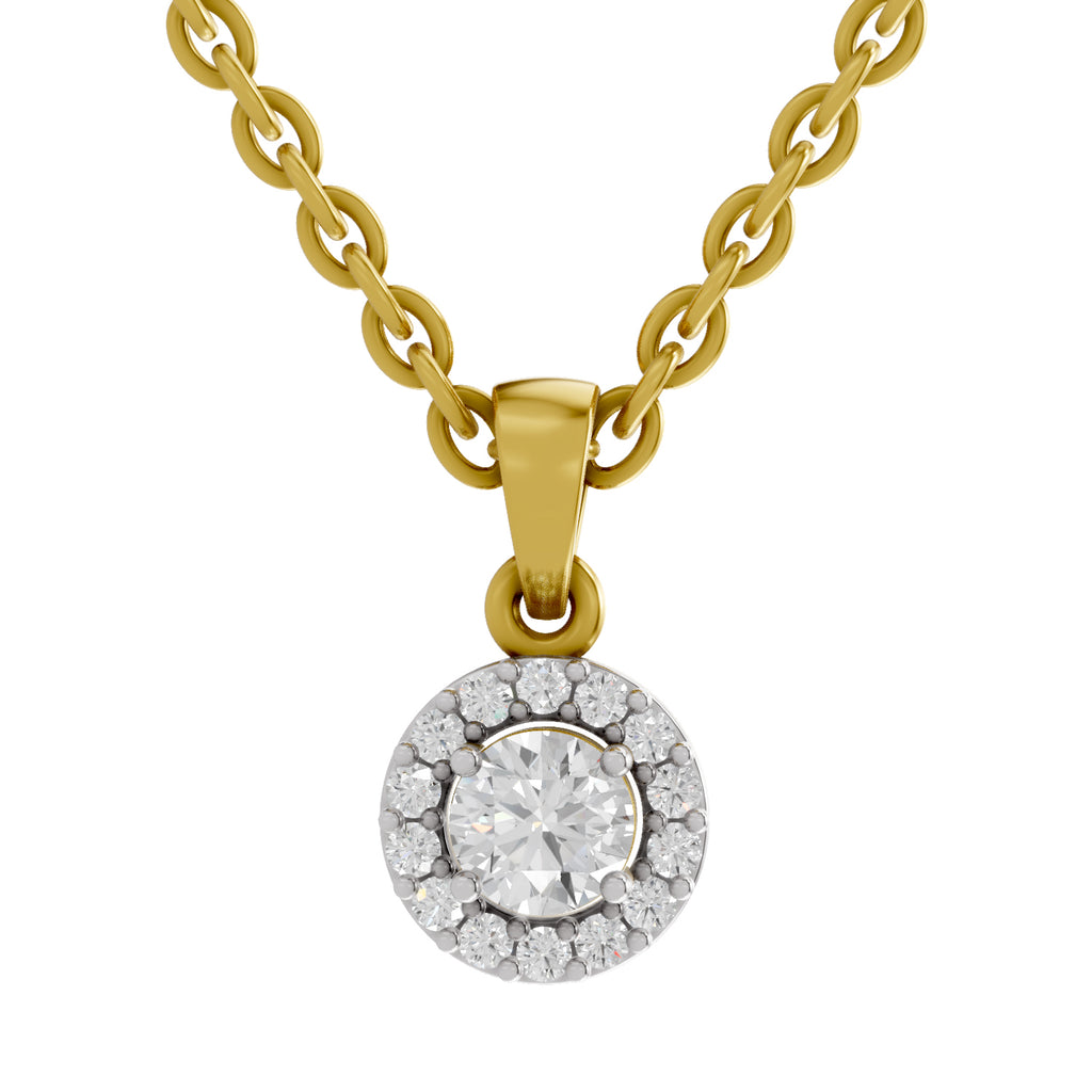 0.36 Carat Halo Diamond Pendant 14K - Rose Gold
