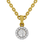 0.36 Carat Halo Diamond Pendant 14K - Rose Gold