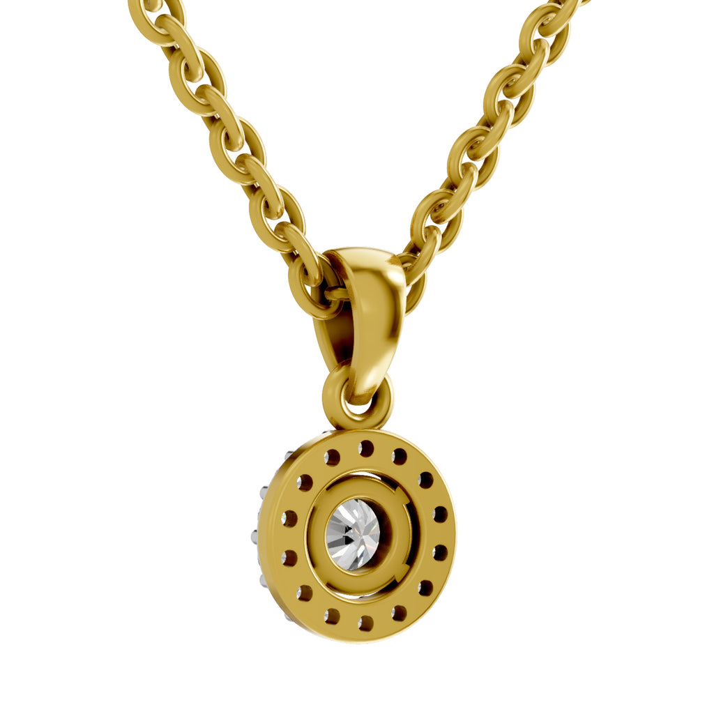0.36 Carat Halo Diamond Pendant 14K - Rose Gold