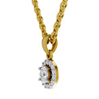 0.36 Carat Halo Diamond Pendant 14K - Rose Gold