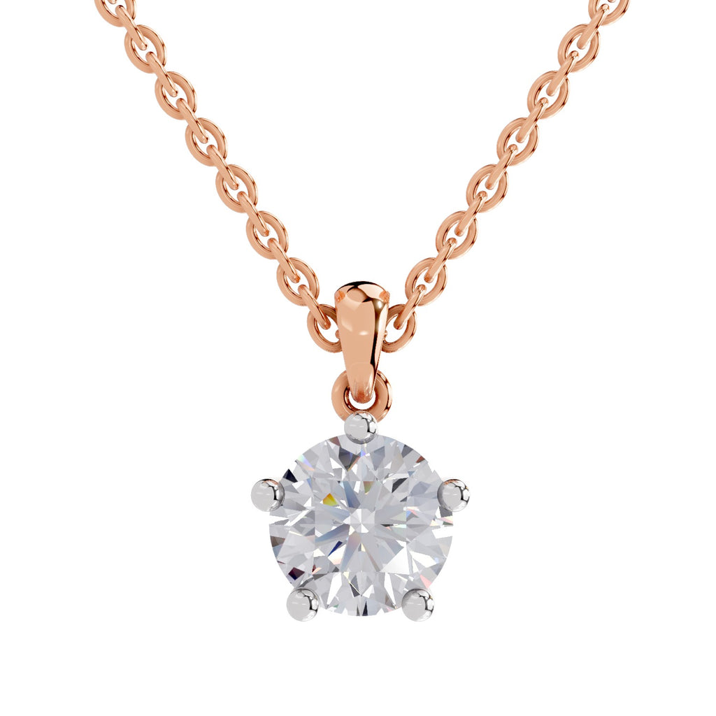 2.01 Carat Round Solitaire Pendant 14K - Rose Gold