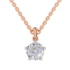 2.01 Carat Round Solitaire Pendant 14K - Rose Gold