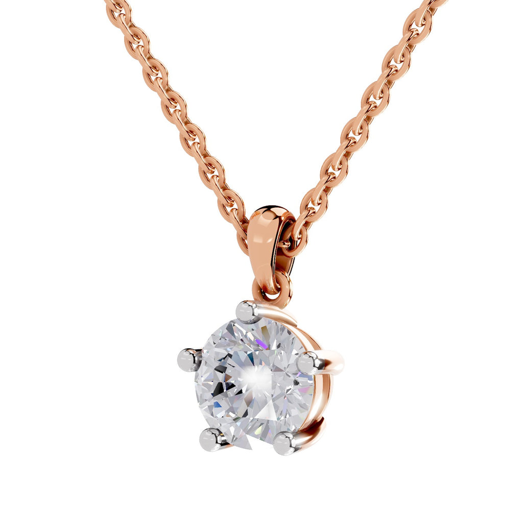 2.01 Carat Round Solitaire Pendant 14K - Rose Gold
