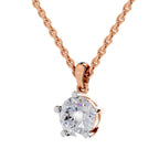 2.01 Carat Round Solitaire Pendant 14K - Rose Gold