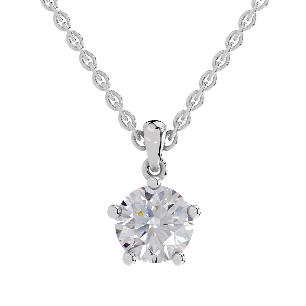 2.01 Carat Round Solitaire Pendant 14K - White Gold