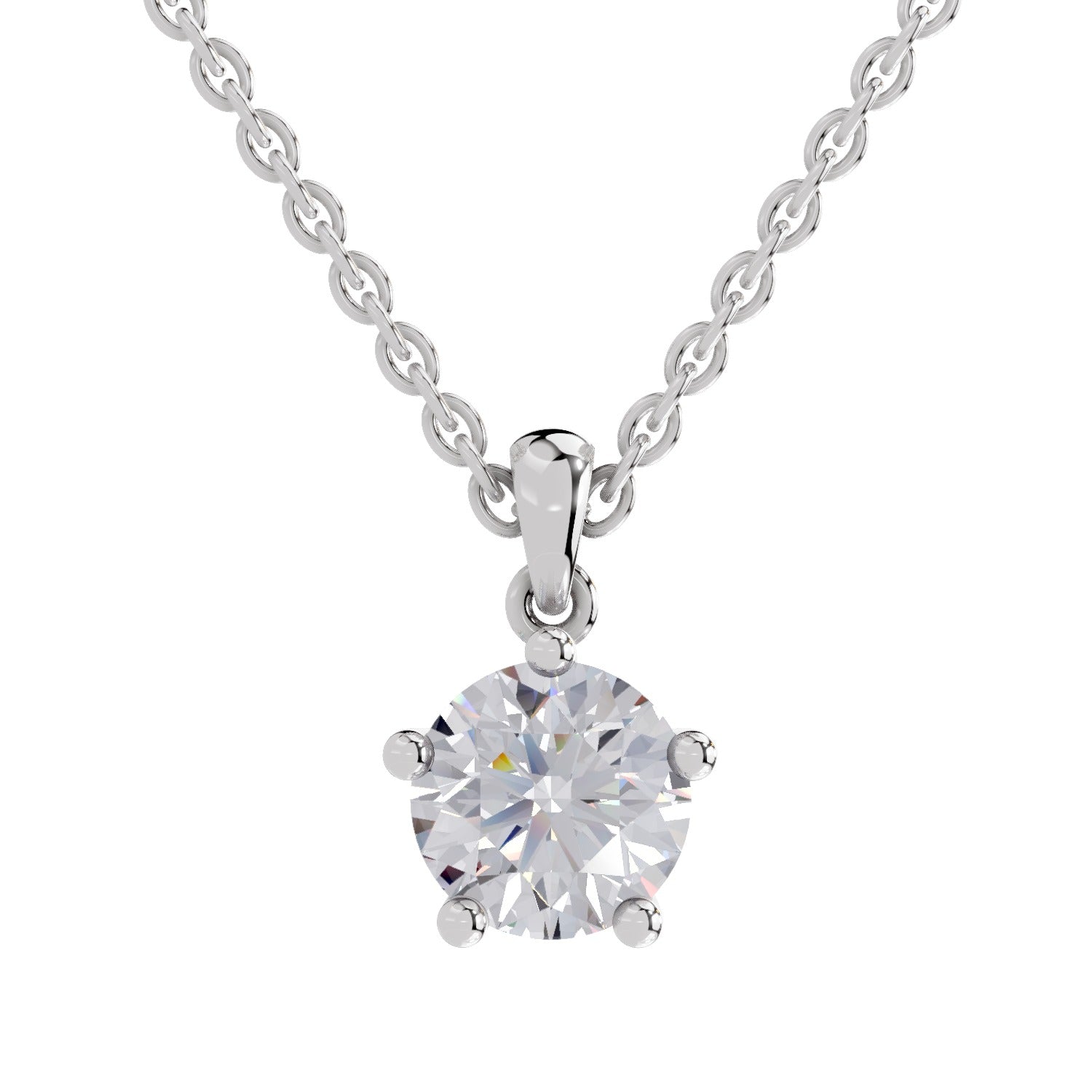 2.01 Carat Round Solitaire Pendant 14K - White Gold
