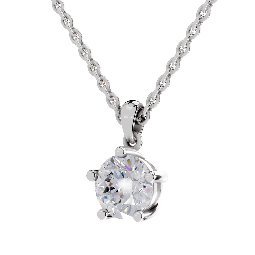 2.01 Carat Round Solitaire Pendant 14K - White Gold