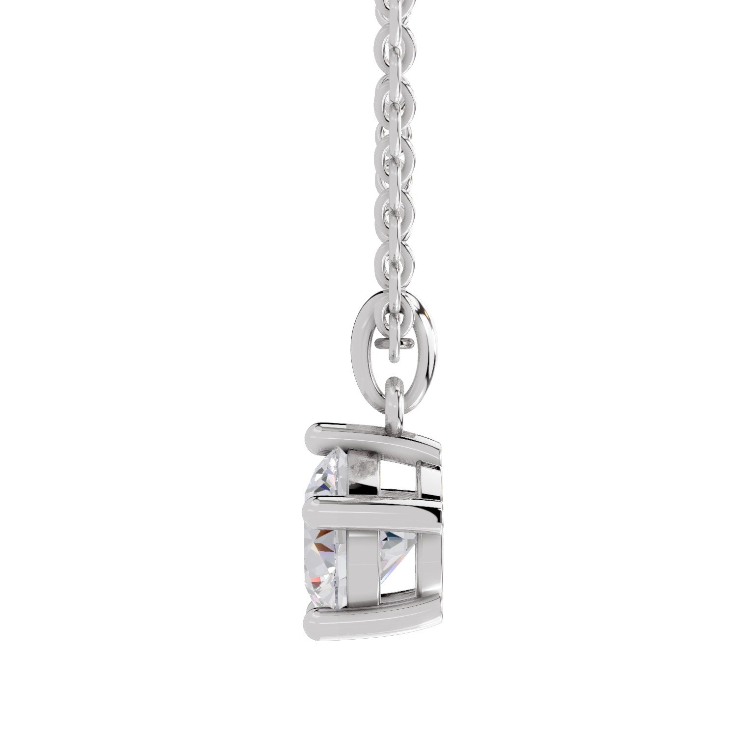 2.01 Carat Round Solitaire Pendant 14K - White Gold