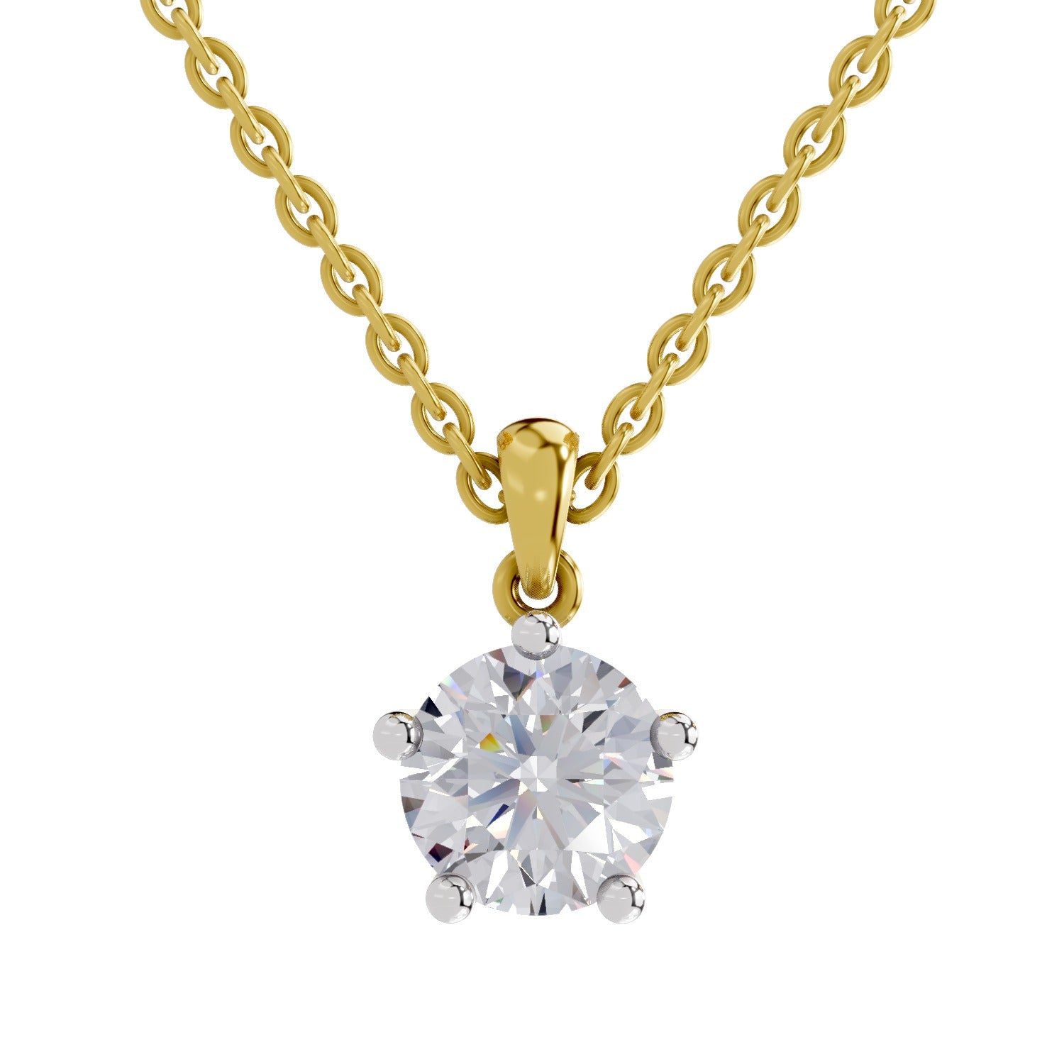 2.01 Carat Round Solitaire Pendant 14K