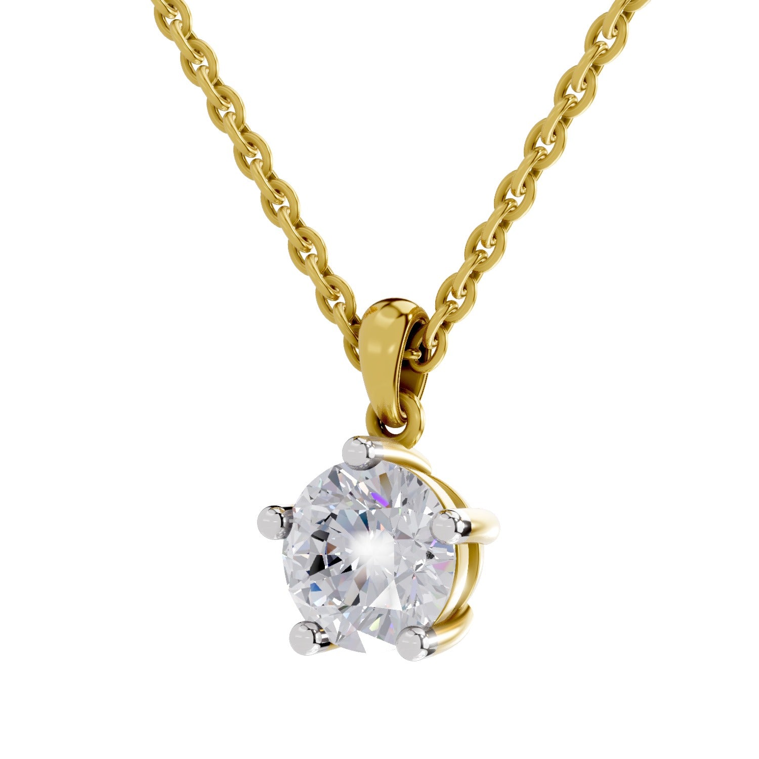 2.01 Carat Round Solitaire Pendant 14K