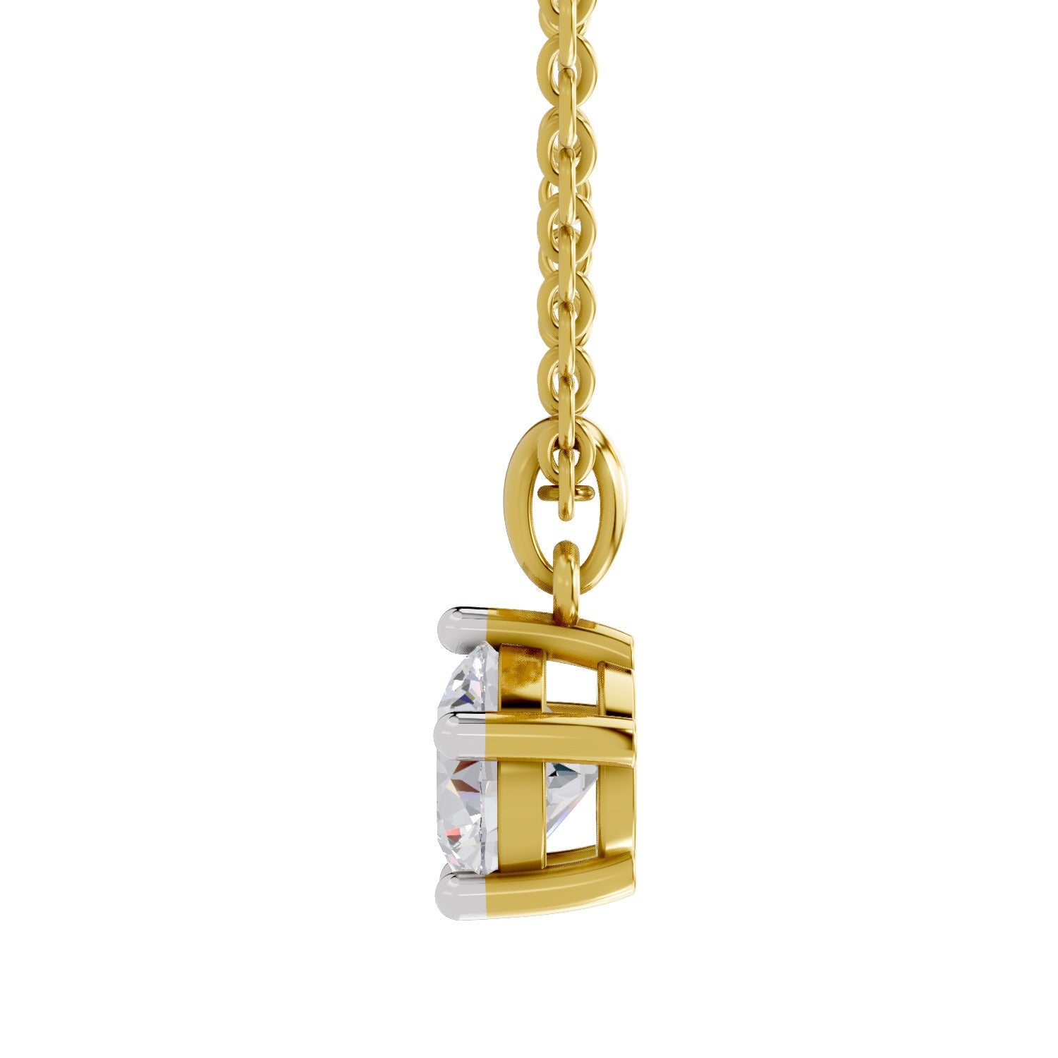 2.01 Carat Round Solitaire Pendant 14K