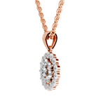 0.58 Carat Round Halo Pendant 14K - Rose Gold