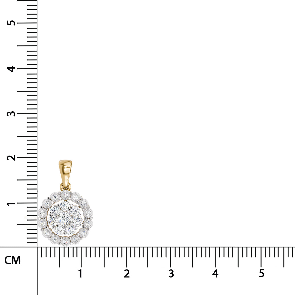 Sparkling Round Halo Diamond Pendant