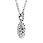0.58 Carat Round Halo Pendant 14K - White Gold