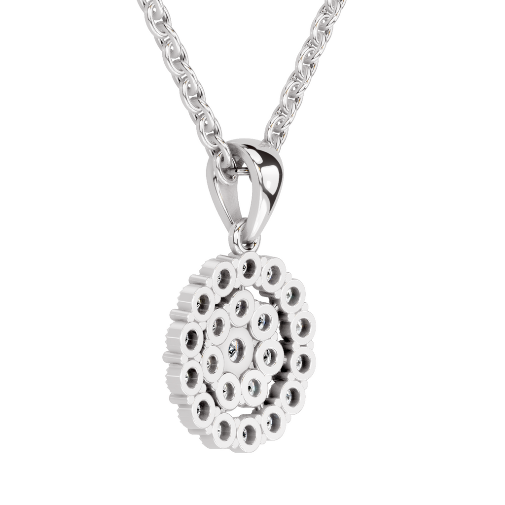 0.58 Carat Round Halo Pendant 14K - White Gold
