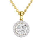 0.58 Carat Round Halo Pendant 14K