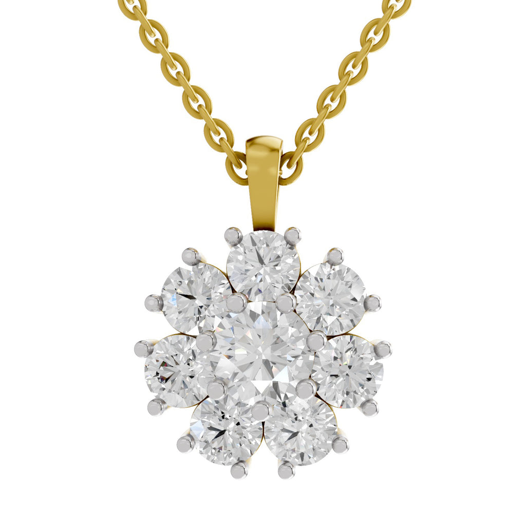 3.24 Carat Floral Diamond Pendant 14K - Rose Gold
