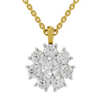 3.24 Carat Floral Diamond Pendant 14K - Rose Gold