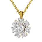 3.24 Carat Floral Diamond Pendant 14K - Rose Gold
