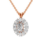 Luminous Oval Floral Diamond Pendant