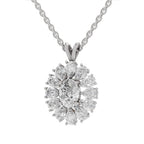 Luminous Oval Floral Diamond Pendant
