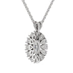 Luminous Oval Floral Diamond Pendant