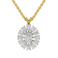 3.04 Carat Oval & Pear Shape Floral Cluster Diamond Pendant 14K - Rose Gold