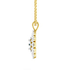 3.04 Carat Oval & Pear Shape Floral Cluster Diamond Pendant 14K - Rose Gold